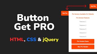 Кнопка Get Pro открывает дополнительный блок HTML, CSS & jQuery || Button Get Pro using CSS & jQuery