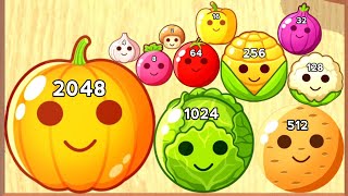CABBAGE MERGE 2048 3D 🥬 | Satisfying ASMR Evolution Games, Level Up Vegetable Suika 2048 screenshot 1