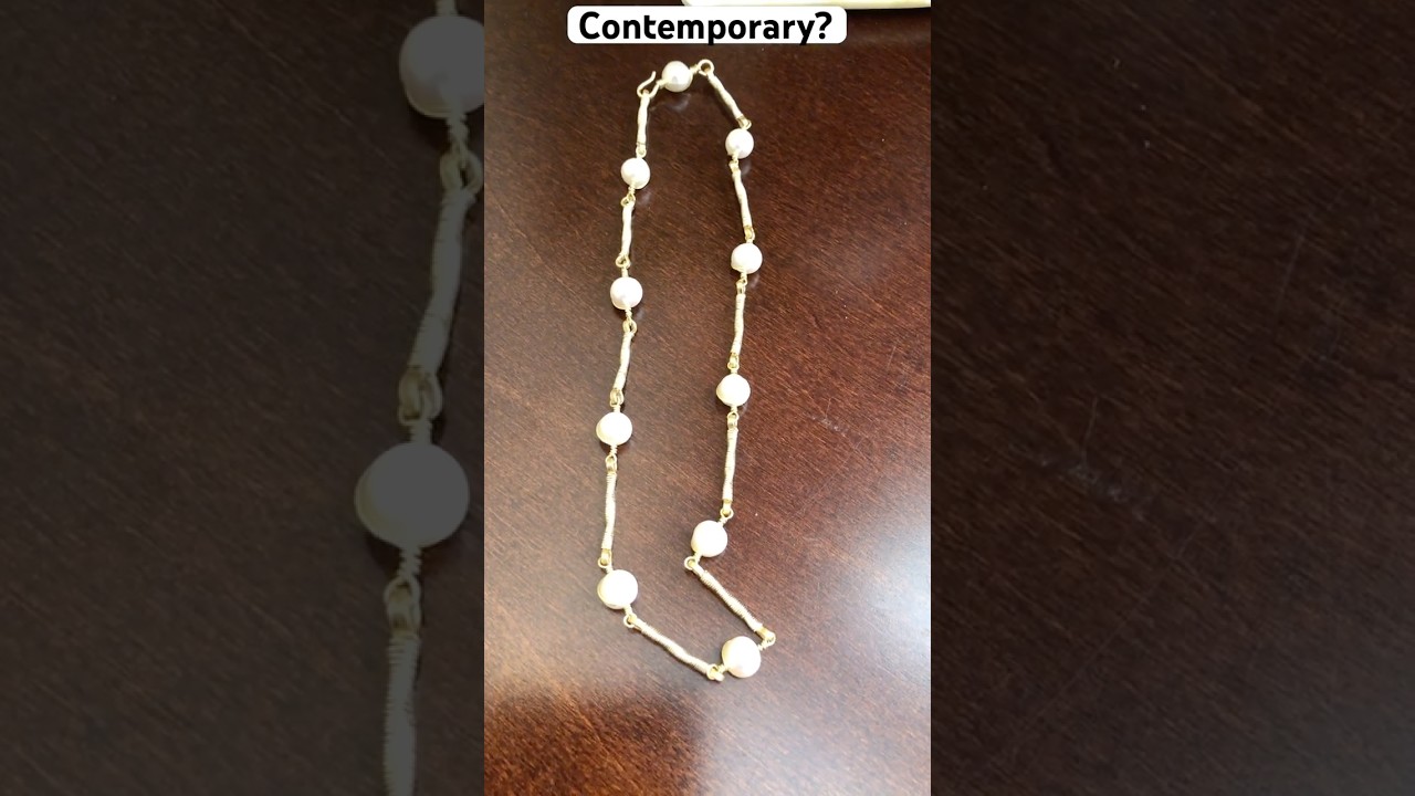 Glamorous Twisted Bar Pearl Necklace | Inspiration #diyjewelry #wirewrappingjewelry #pearlnecklace