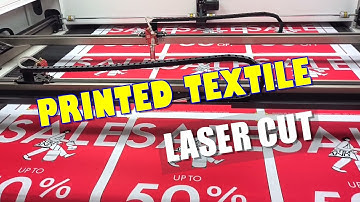 Laser Cutting Printed Textile Signage | RedShift 180120 Vision Camera Laser Cutter