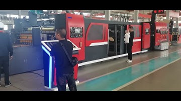 #cartonbox #packaging #machine   HS B Pre feeder 3 colors flexo folder gluer inline machine