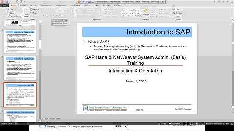 SAP HANA and SAP Netweaver Basis Admin Training 2017 - IV