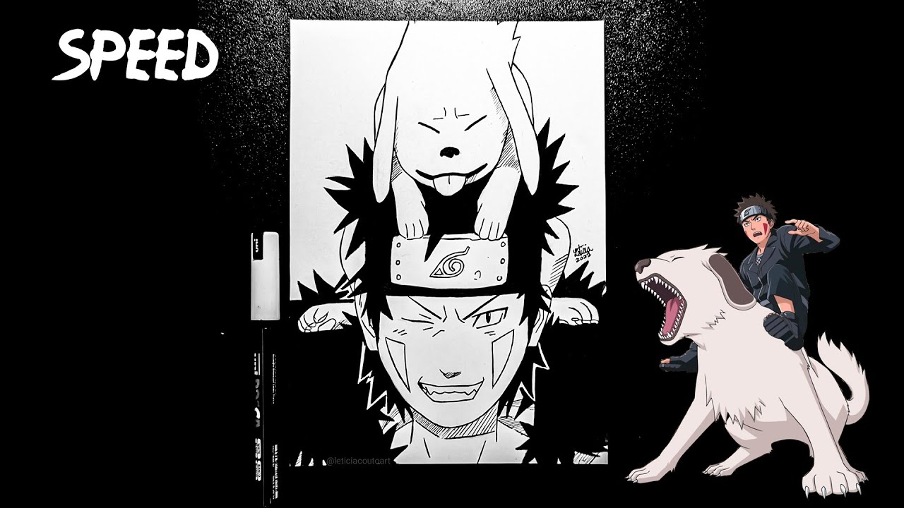 Speed Drawing Kiba e Akamaru (Naruto) INKTOBER 2022