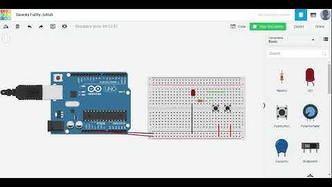 Build a circuit that contains two pushbuttons, an LED