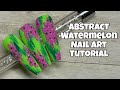 Abstract watermelon nail art tutorial