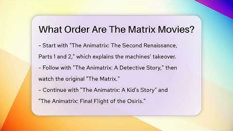 What Order Are The Matrix Movies? - The SciFi Reel