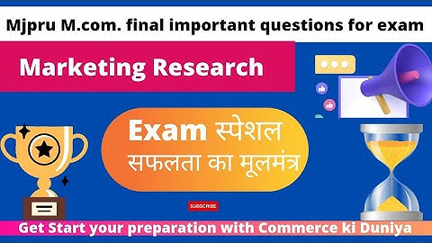 Marketing Research important Questions for exam || M.com. final #mjpru #exampreparation #examtips