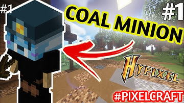 Best hypixel Like Skyblock server for mcpe || making coal minion || ep -1 || Pixelcraft skyblock