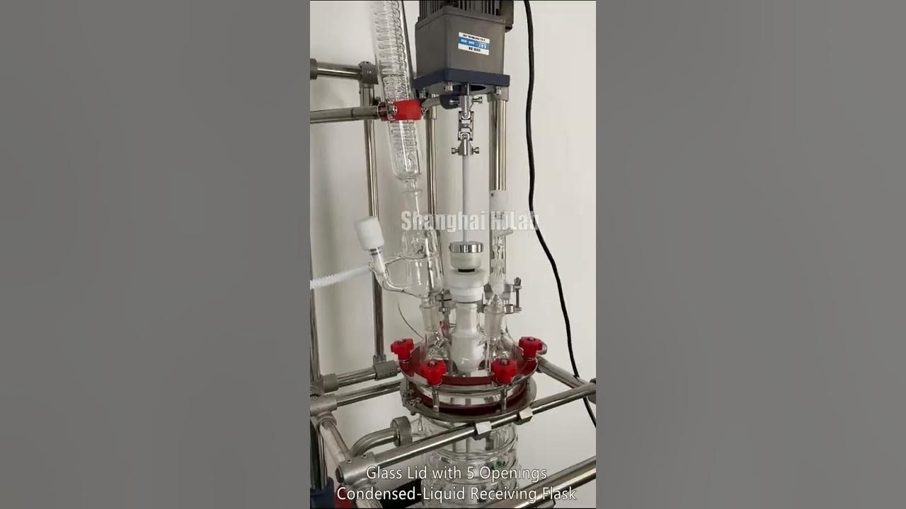 Lab Chemical Synthesis Jacketed Glass Reactor w/ Ring Baffles Cooling