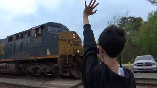 #3575 CSX D765-05 Loaded Double Stack trash train with a awesome crew