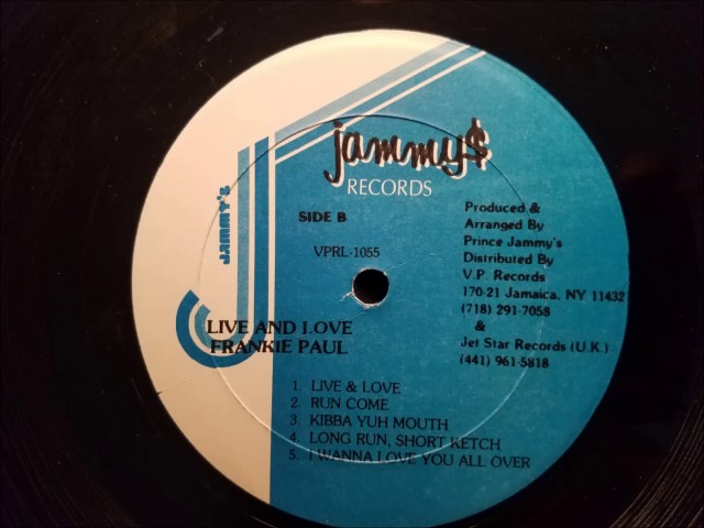 Frankie Paul - Run Come - Jammy's LP - 1988 - YouTube