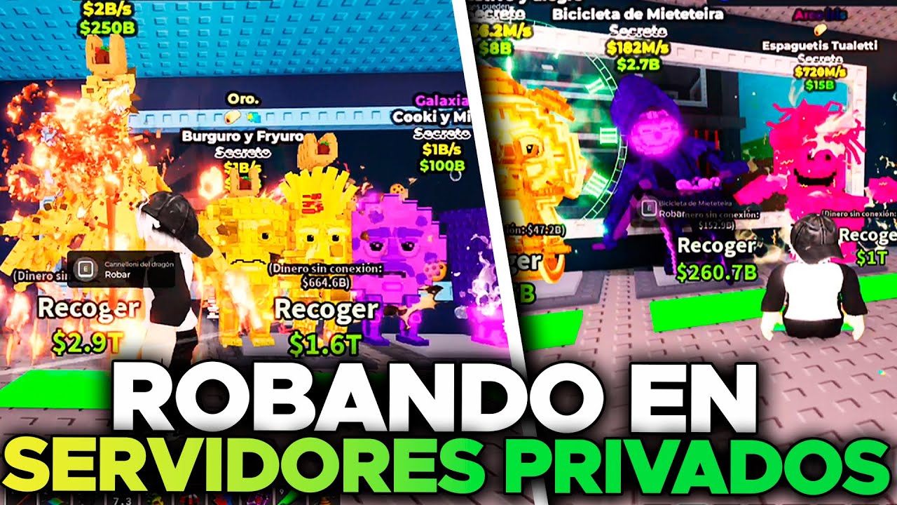 Robando en SERVIDORES PRIVADOS en el ADMIN ABUSE de BRUNO MARS en Steal a Brainrot