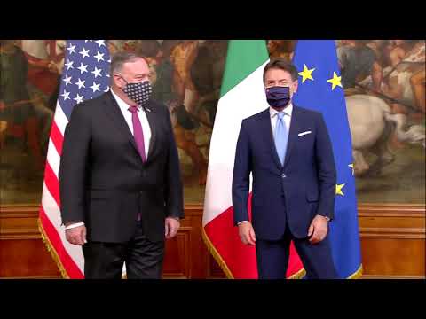 Conte incontra il Segretario di Stato USA Pompeo a Palazzo Chigi