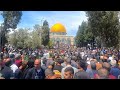 Al aqsa mosque was filled with worshipers on the last friday of ramadan   