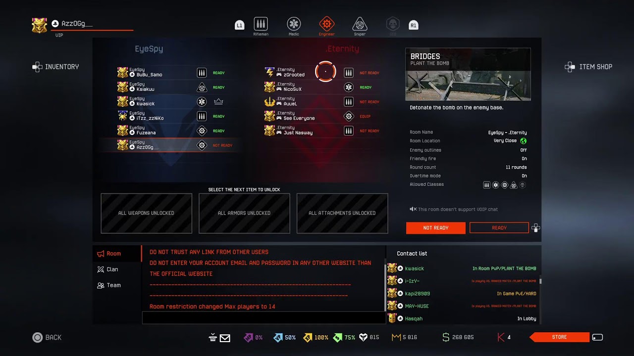 Warface EyeSpy RM PS5/XBOX CLAN WAR