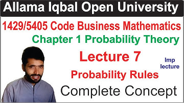 1429 Code Chapter 1 Probability Theory Lecture 7 | Business Mathematics Chapter 1 Probability Theory