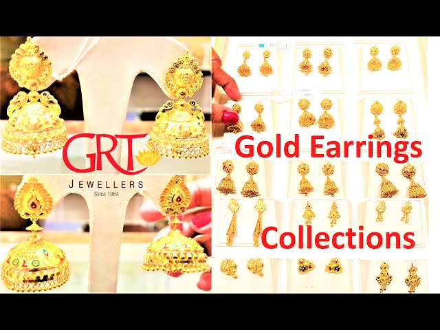 3 Grams Gold Earrings New design Model - from GRT Jewellers - YouTube | Gold  earrings models, Gold earrings with price, Simple gold earrings