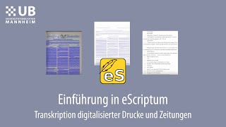 UB Mannheim - Einführung eScriptorium