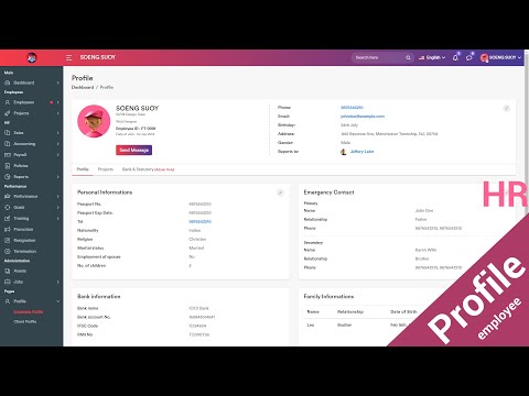 Create page employee user profile Laravel 8.X | HR System Management