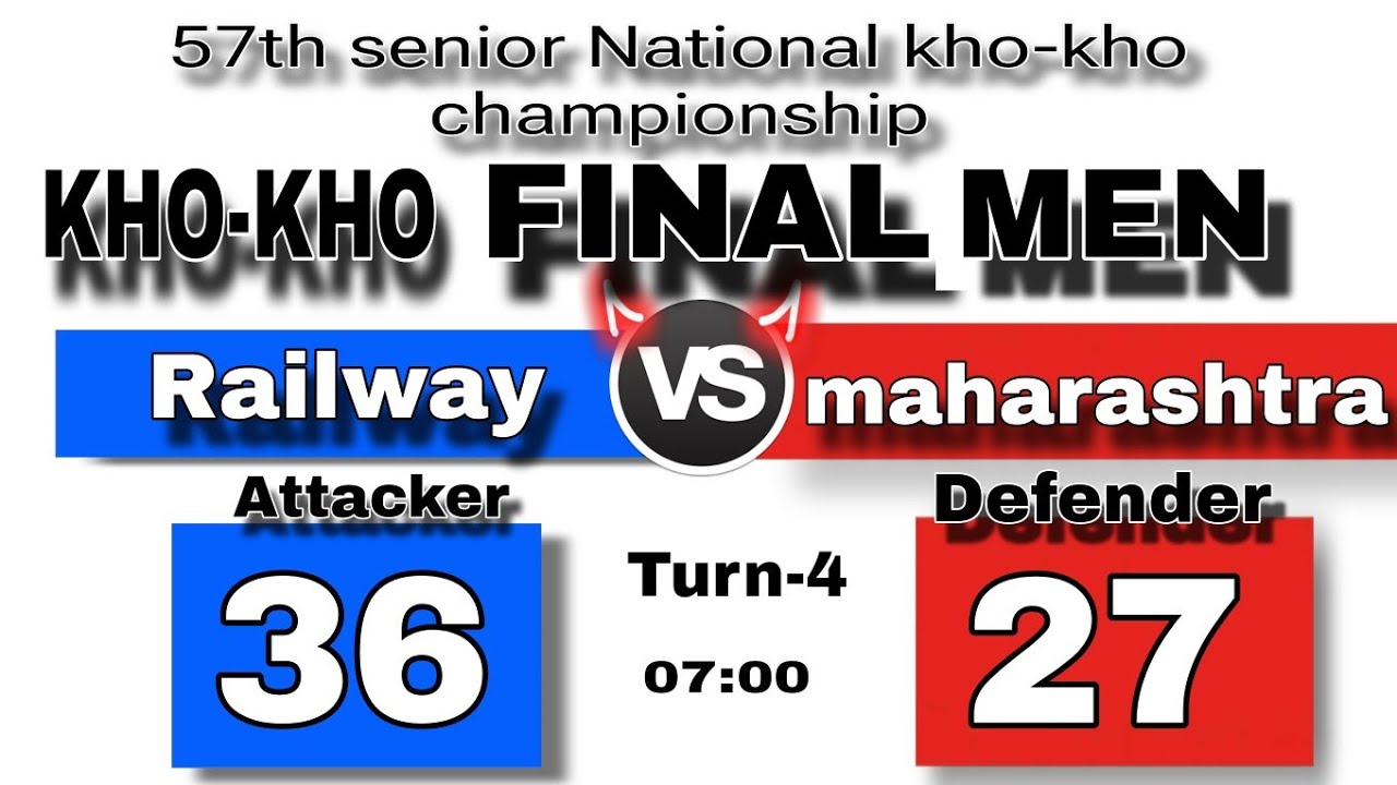 Railway vs Maharashtra final match turn-4 men session 57th senior national kho-kho championship