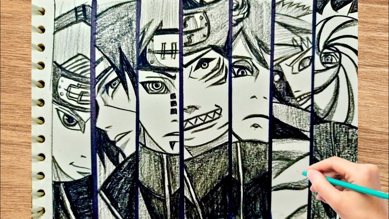 Naruto Split Panel Drawing ️🔥 | Epic Anime Art | Creative Girl Zariya ...