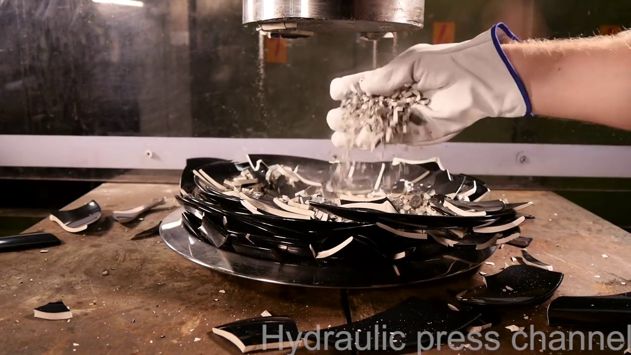 Crushing dishes with hydraulic press Hydraulic Press Channel YouTube