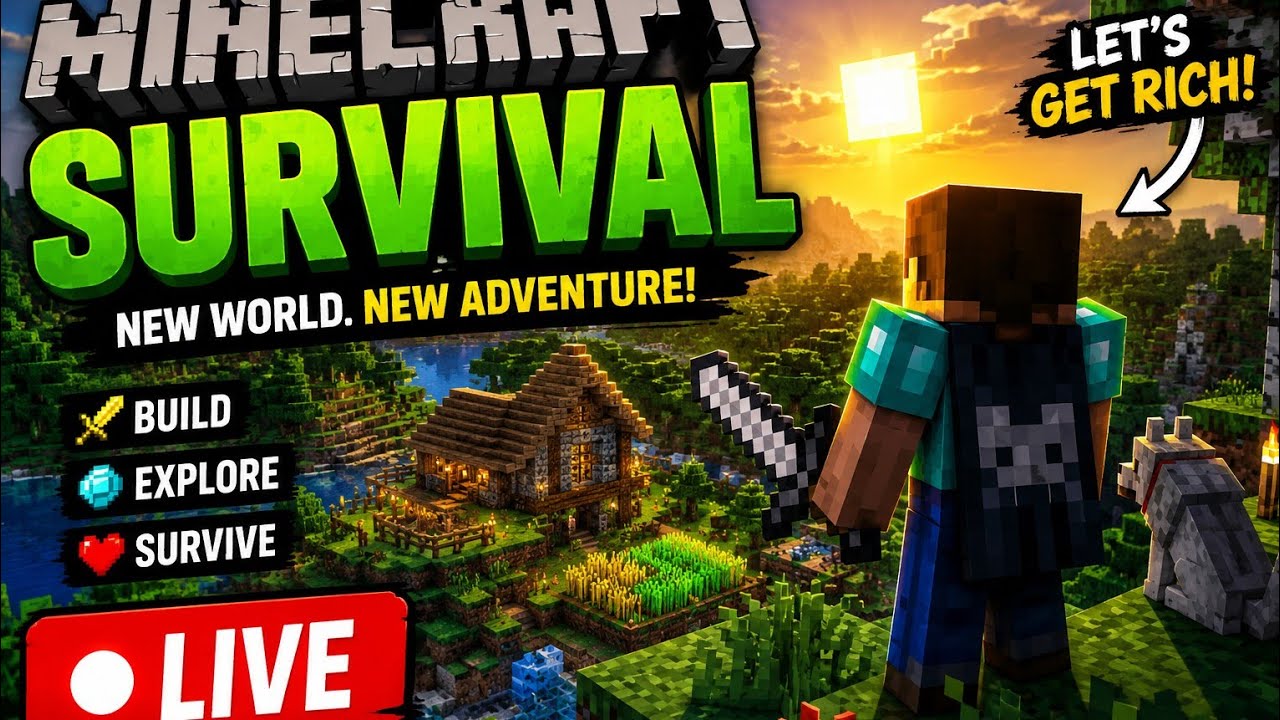 Bcorn MINECRAFT SURVIVAL GAMEPLAY | BCORN | LIVE - YouTube