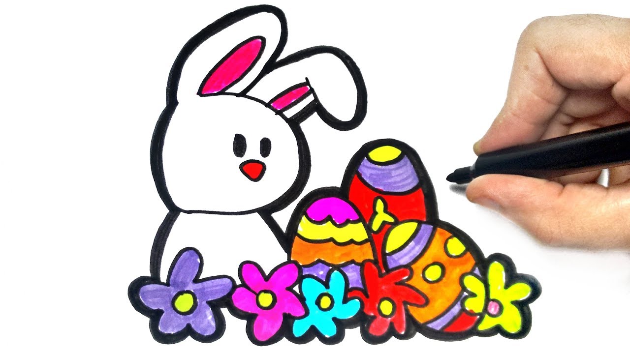 HOW TO DRAW EASTER BUNNY - YouTube