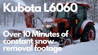 Kubota L6060 With Pronovost P72080. Over 10 minutes of constant Snow blowing Action!!