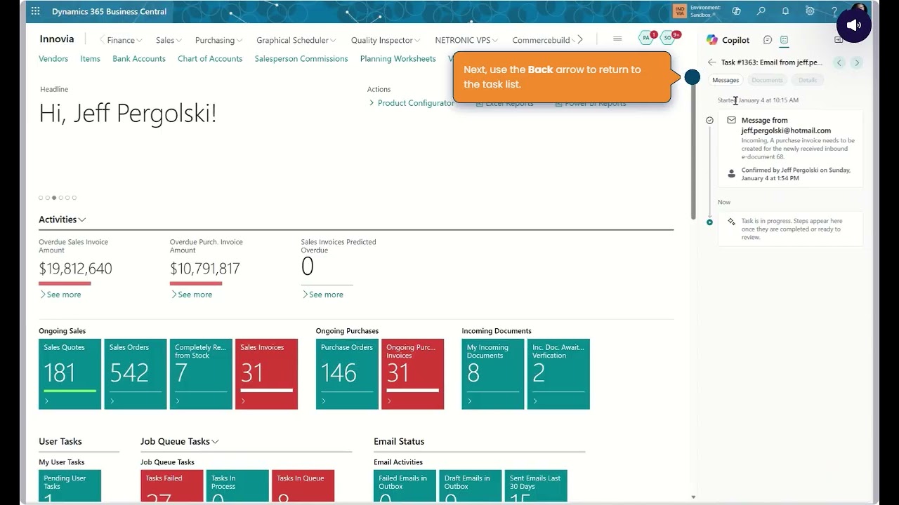 Освоение работы с агентом по обработке платежей в Business Central