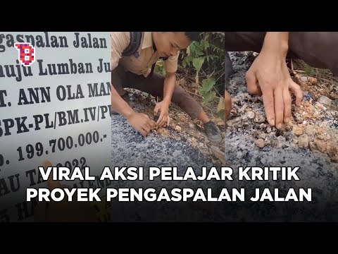 Aksi pelajar kritik kualitas aspal yang habiskan dana ratusan juta  | TRENDING