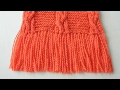Как украсить вязаный шарф спицами