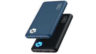 INIU Power Bank, Slimmest & Lightest PowerBank USB C Triple 3A 10000mAh  Portable
