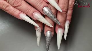 marmor silver white - naildesign