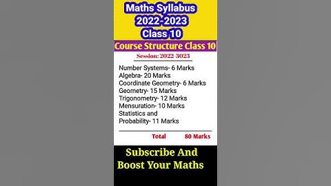 CBSE CLASS 10 Maths 2022‐2023 Reduced Syllabus #CBSE #class10 #shorts #syllabus #dynamicmath