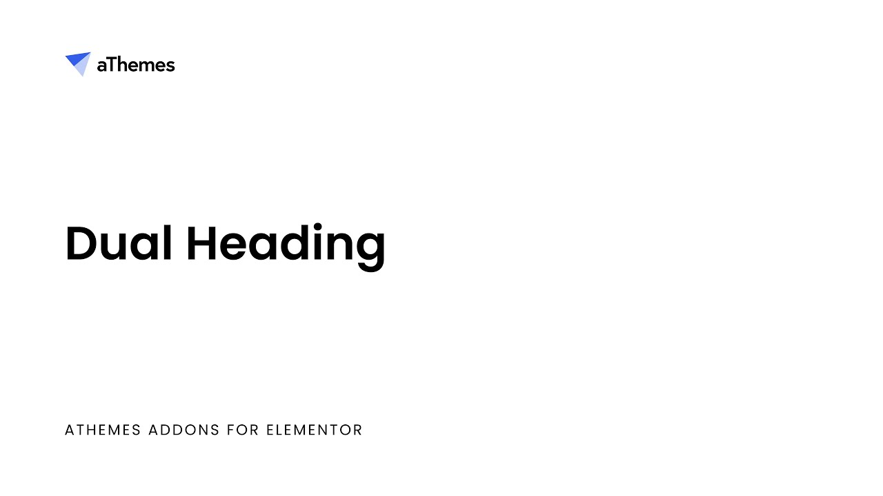 Dual Heading widget for Elementor - YouTube