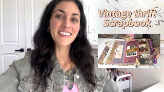 Vintage scrapbook made with thrifted items