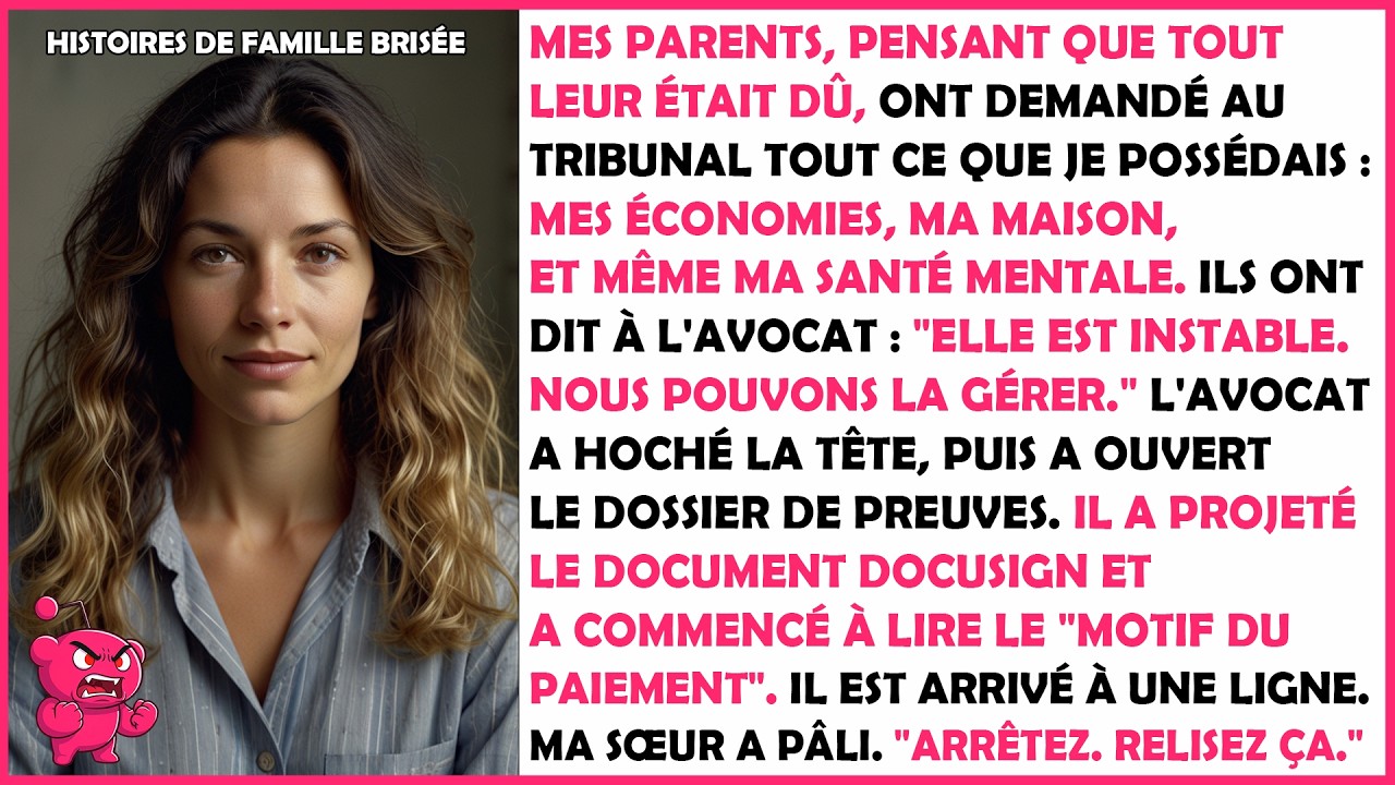 Mes parents ont demandé au tribunal mes économies pour ma sœur, jusqu'à ce que l'avocat lise...