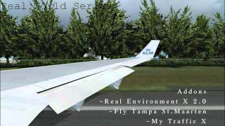 (HD) Flight Simulator X - PMDG KLM MD-11 Take-off Princes Juliana Airport Core I5 Quad 4Ghz