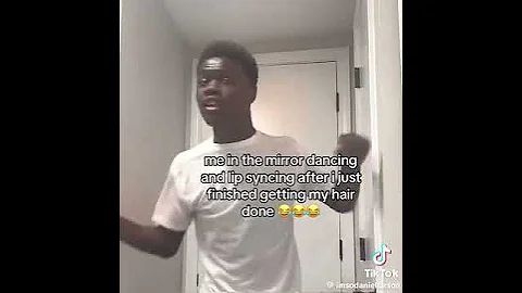 me in the mirror dancing and lip syncing after i just finished getting my hair done #fyp #viral