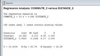 Regression Equation   Part 2 Minitab Update