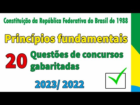 Princípios fundamentais da Constituição Federal - Questões de concursos