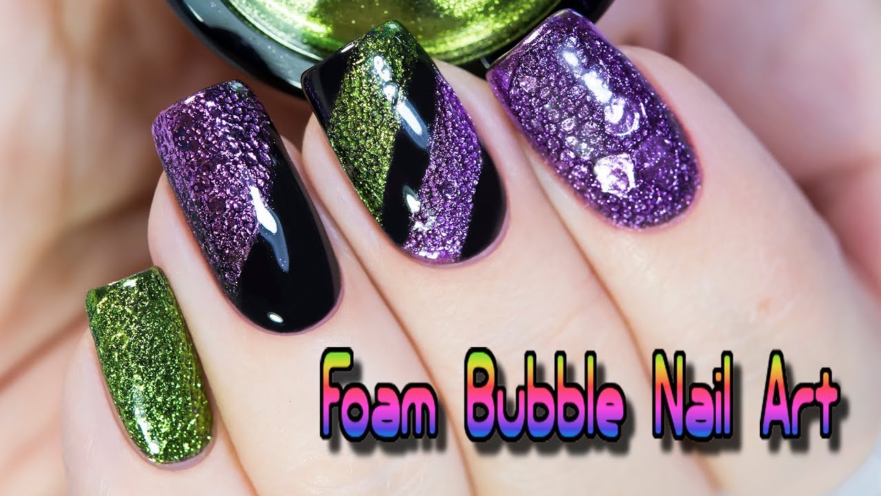 10. Water Bubble Nail Art Tutorial with Foil - wide 6