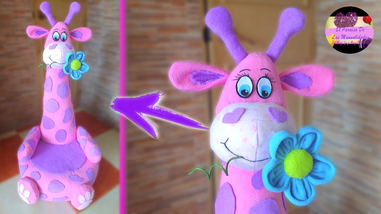 Sillón puff casero de jirafa con llanta reciclada (Moldes Gratis) | Galería de Creatividad