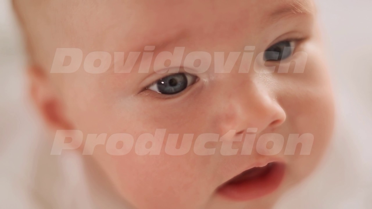 Four month old baby's face close-up