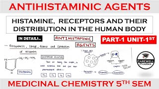 Antihistamine agents || Histamine || Receptors || Part 1 Unit 1 || medicinal chemistry 5th semester