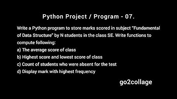 EP 07 | Language Python | Program | Project I go2collage