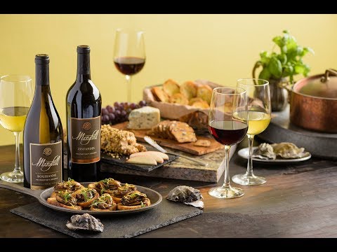 Poached Oysters and Cheese Log recipe with Maryhill wine