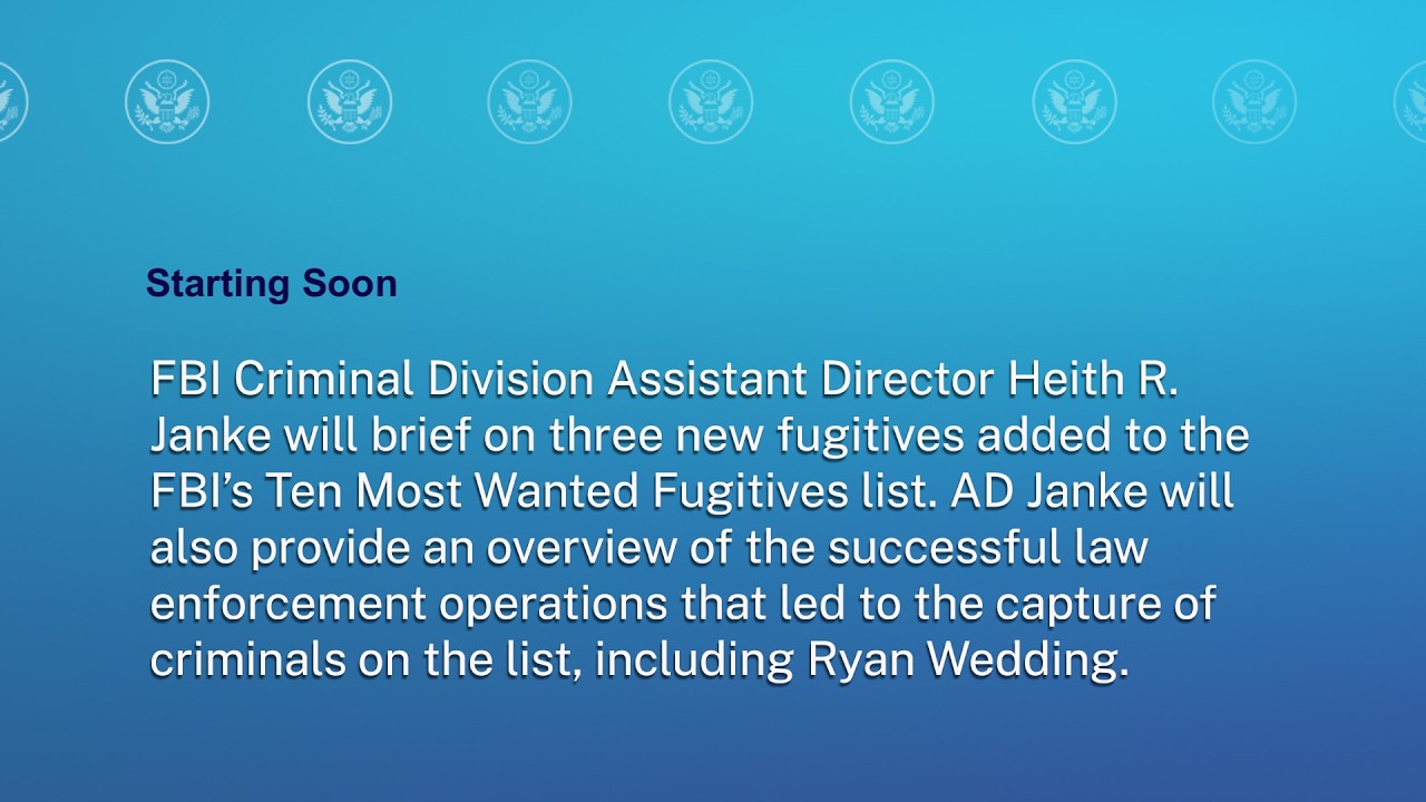 FBI Ten Most Wanted Fugitives List with FBI Criminal Division Assistant ...