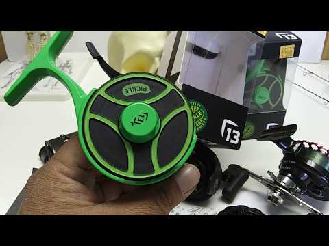 Ice Reel 13 Fishing Black Betty FreeFall Radioactive Pickle video